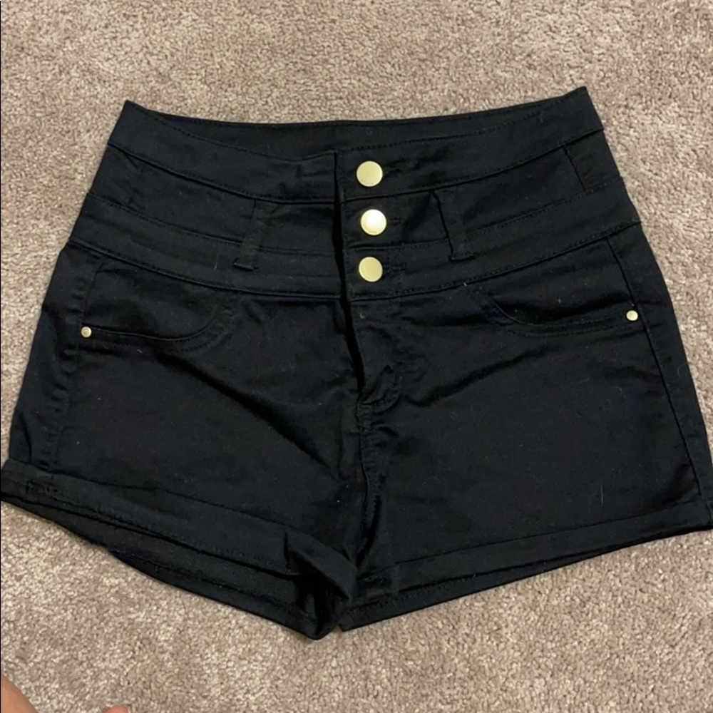 Refuge High-Waisted Black Jean Shorts